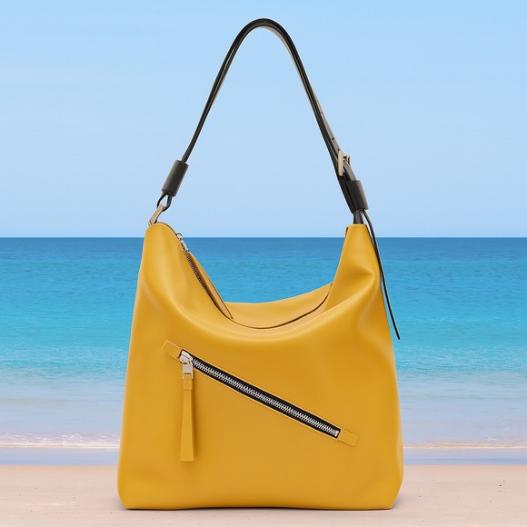 All Saints Handbags - All Saints 100% Cow Leather Aliyah Leather Shoulder Bag In Mustard